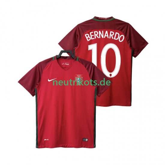Fußballtrikot Portugal BERNARDO 10 2016 Retro Herren Heim Kurzarm
