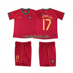 Fußballtrikot Portugal Cristiano Ronaldo 17 Retro Kinder Heim 2006 Kurzarm