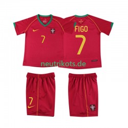 Fußballtrikot Portugal FIGO 7 Retro Kinder Heim 2006 Kurzarm