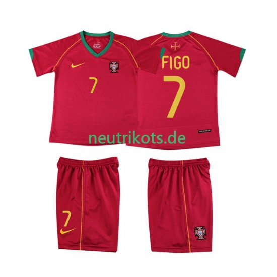 Fußballtrikot Portugal FIGO 7 Retro Kinder Heim 2006 Kurzarm