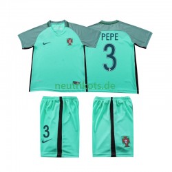 Fußballtrikot Portugal PEPE 3 2016 Retro Kinder Auswärts Kurzarm