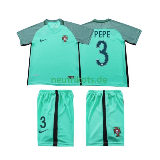 Fußballtrikot Portugal PEPE 3 2016 Retro Kinder Auswärts Kurzarm