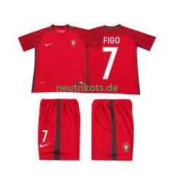 Fußballtrikot Portugal FIGO 7 2016 Retro Kinder Heim Kurzarm