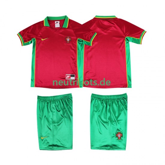 Fußballtrikot Portugal 1998 Retro Kinder Heim Kurzarm