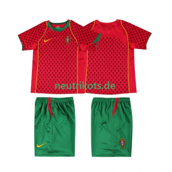 Fußballtrikot Portugal Retro Kinder Heim 2004 Kurzarm