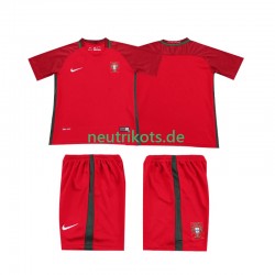 Fußballtrikot Portugal 2016 Retro Kinder Heim Kurzarm