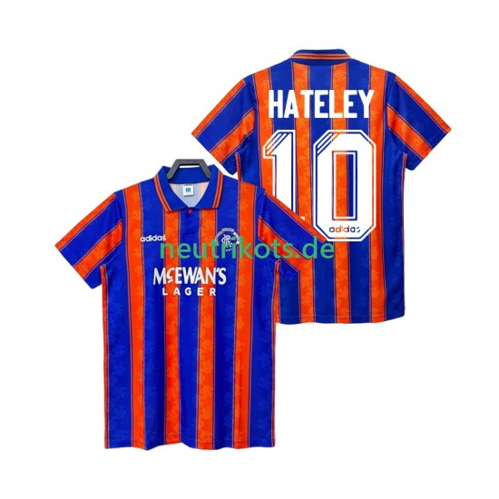 Fußballtrikot Rangers HATELEY 10 1993 Retro Herren Auswärts 1994 Kurzarm