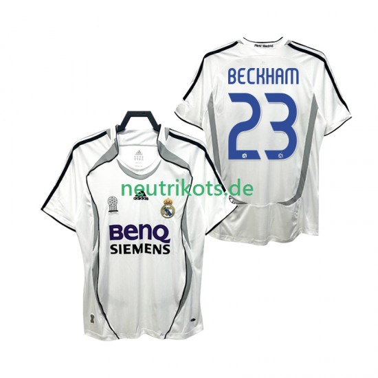 Fußballtrikot Real Madrid BECKHAM 23 2007 Retro Herren Heim 2006 Kurzarm