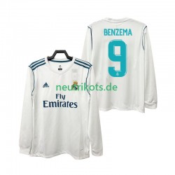 Fußballtrikot Real Madrid BENZEMA 9 2017 2018 Retro Herren Heim Langarm
