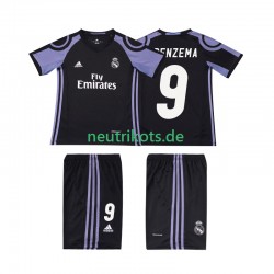Fußballtrikot Real Madrid BENZEMA 9 2016 2017 Retro Kinder Ausweich Kurzarm