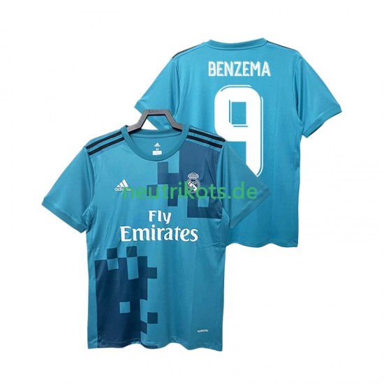 Fußballtrikot Real Madrid BENZEMA 9 2017 2018 Retro Herren Ausweich Kurzarm