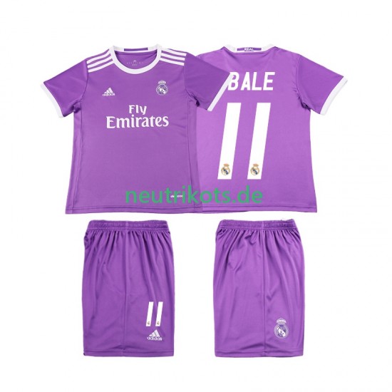 Fußballtrikot Real Madrid Bale 11 2016 2017 Retro Kinder Auswärts Kurzarm