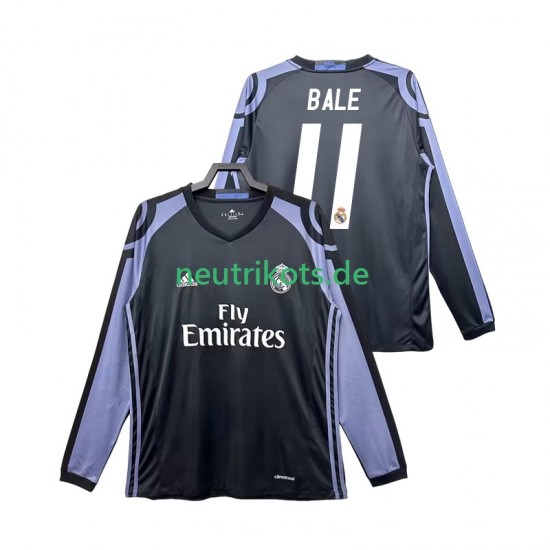 Fußballtrikot Real Madrid Bale 11 2016 2017 Retro Herren Ausweich Langarm