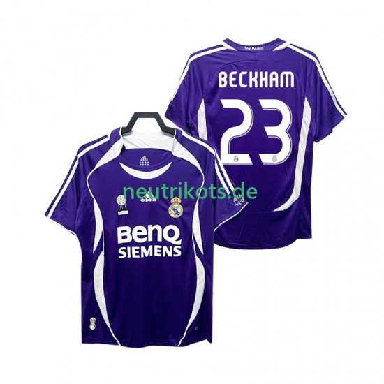 Fußballtrikot Real Madrid Beckham 23 2007 Retro Herren Auswärts 2006 Kurzarm