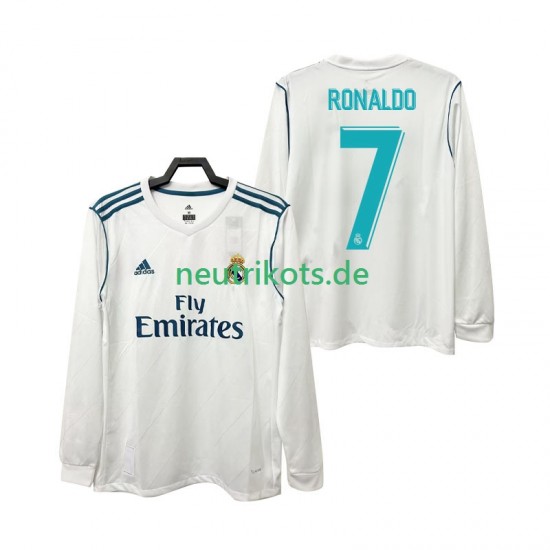 Fußballtrikot Real Madrid CRISTIANO RONALDO 7 2017 2018 Retro Herren Heim Langarm