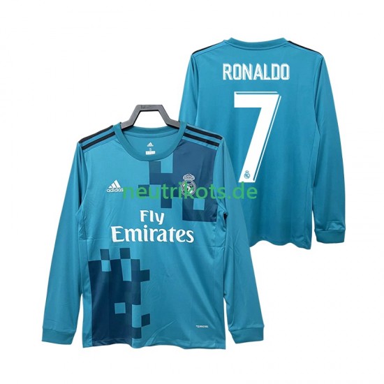 Fußballtrikot Real Madrid CRISTIANO RONALDO 7 2017 2018 Retro Herren Ausweich Langarm