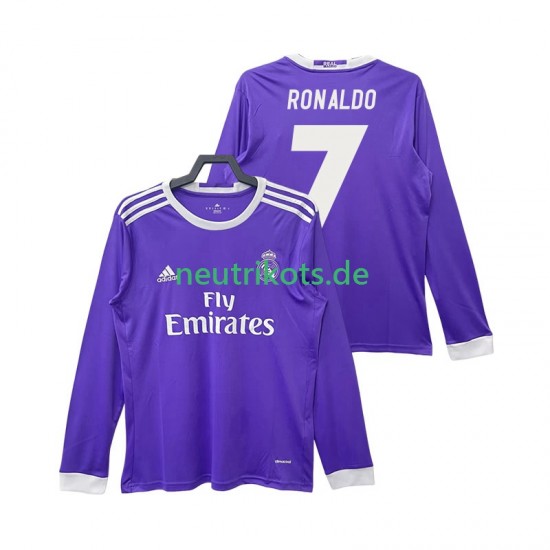 Fußballtrikot Real Madrid Cristiano Ronaldo 7 2016 2017 Retro Herren Auswärts Langarm