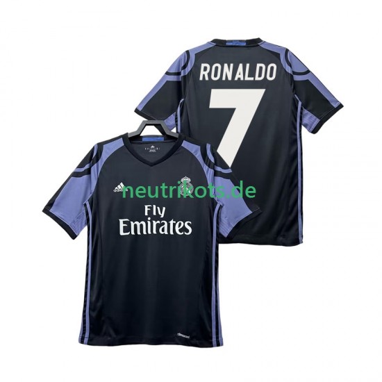 Fußballtrikot Real Madrid Cristiano Ronaldo 7 2016 2017 Retro Herren Ausweich Kurzarm