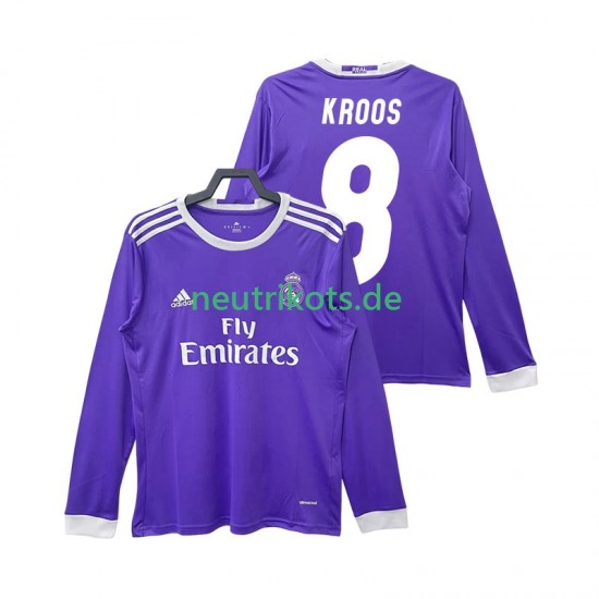 Fußballtrikot Real Madrid KROOS 8 2016 2017 Retro Herren Auswärts Langarm