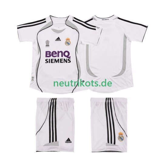 Fußballtrikot Real Madrid 2007 Retro Kinder Heim 2006 Kurzarm