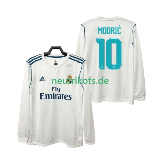 Fußballtrikot Real Madrid Modrić 10 2017 2018 Retro Herren Heim Langarm