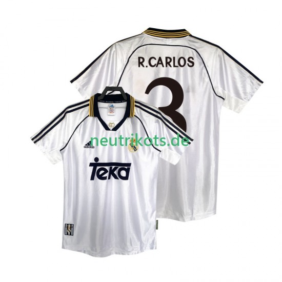 Fußballtrikot Real Madrid R.CARLOS 3 1998 2000 Retro Herren Heim Kurzarm