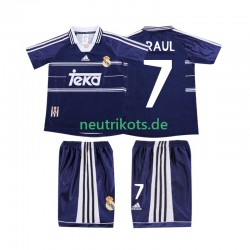 Fußballtrikot Real Madrid RAUL 7 1998 Retro Kinder Auswärts 1999 Kurzarm