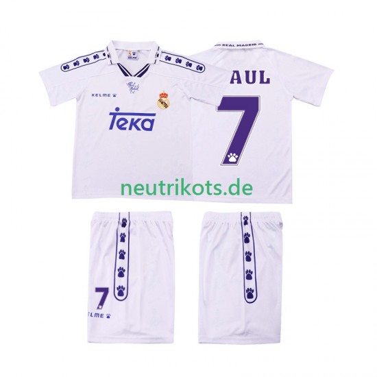 Fußballtrikot Real Madrid RAUL 7 1996 Retro Kinder Heim 1994 Kurzarm