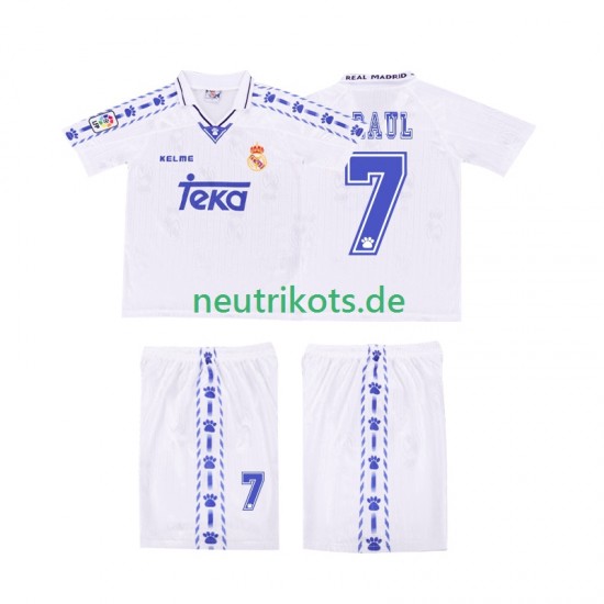 Fußballtrikot Real Madrid RAUL 7 1996 1997 Retro Kinder Heim Kurzarm