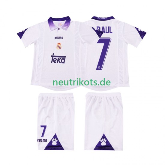 Fußballtrikot Real Madrid RAUL 7 1997 1998 Retro Kinder Heim Kurzarm