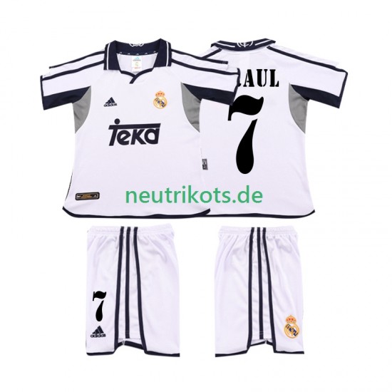 Fußballtrikot Real Madrid RAUL 7 2001 2002 Retro Kinder Heim Kurzarm