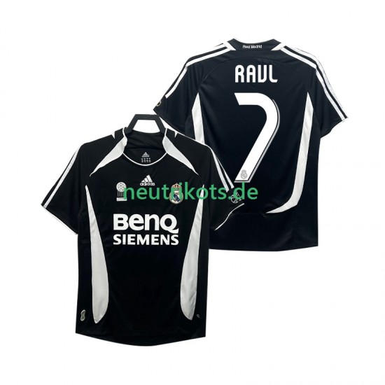 Fußballtrikot Real Madrid RAUL 7 2007 Retro Herren Ausweich 2006 Kurzarm
