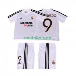 Fußballtrikot Real Madrid RONALDO 9 20025 Retro Kinder Heim 2004 Kurzarm
