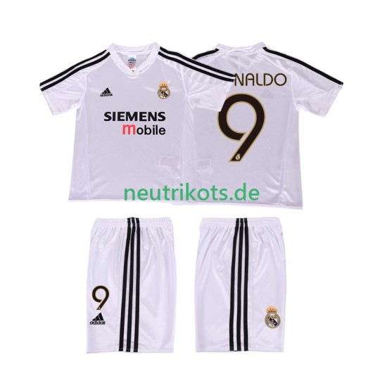 Fußballtrikot Real Madrid RONALDO 9 20025 Retro Kinder Heim 2004 Kurzarm