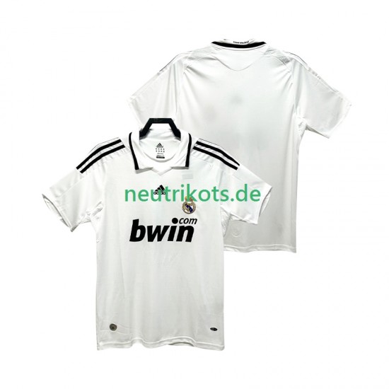 Fußballtrikot Real Madrid 2009 Retro Herren Heim 2008 Kurzarm