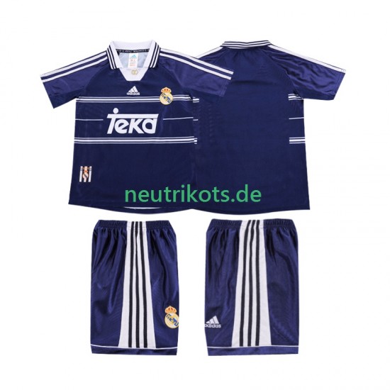 Fußballtrikot Real Madrid 1998 Retro Kinder Auswärts 1999 Kurzarm