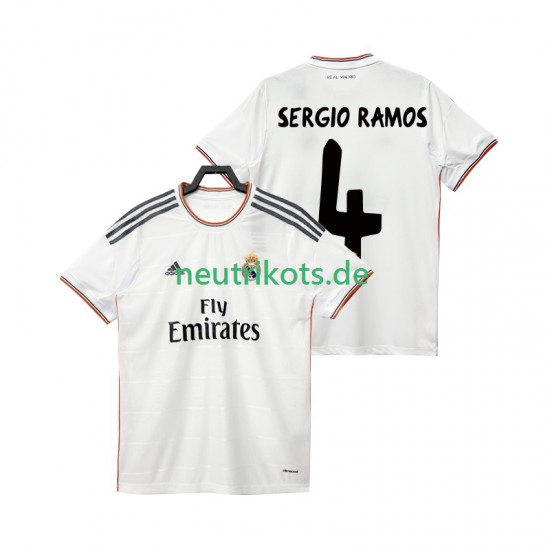 Fußballtrikot Real Madrid SERGIO RAMOS 4 2013 2014 Retro Herren Heim Kurzarm