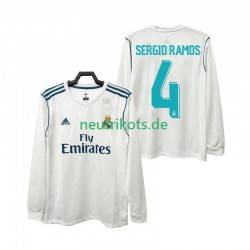 Fußballtrikot Real Madrid SERGIO RAMOS 4 2017 2018 Retro Herren Heim Langarm