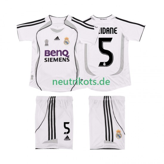 Fußballtrikot Real Madrid ZIDANE 5 2007 Retro Kinder Heim 2006 Kurzarm