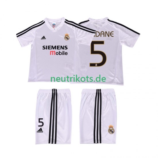Fußballtrikot Real Madrid ZIDANE 5 20025 Retro Kinder Heim 2004 Kurzarm