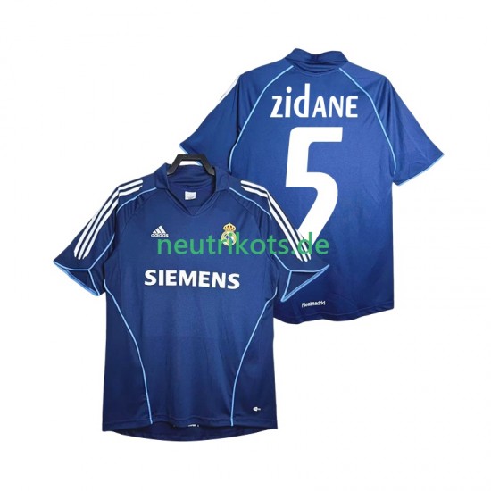 Fußballtrikot Real Madrid Zidane 5 2005 Retro Herren Auswärts 2006 Kurzarm