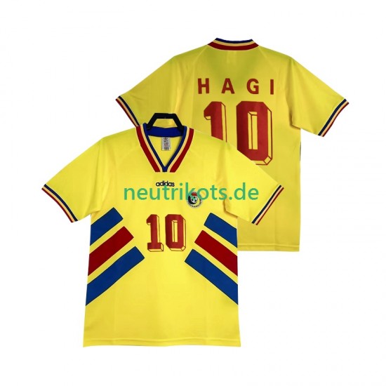 Fußballtrikot Rumänien Hagi 10 Retro Herren Heim 1994 Kurzarm