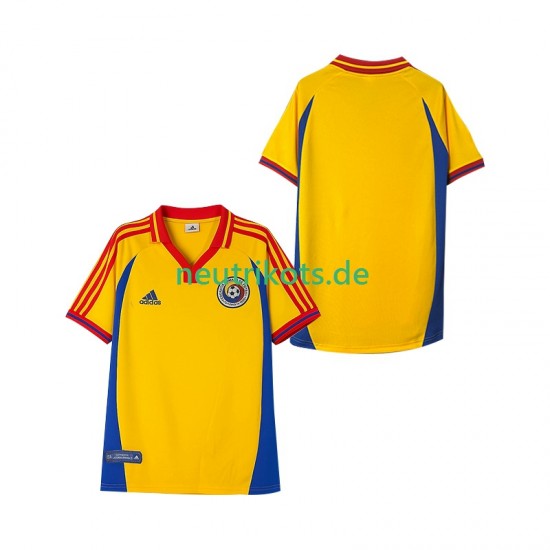 Fußballtrikot Rumänien 2000 Retro Herren Heim Kurzarm