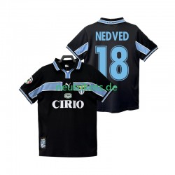 Fußballtrikot Lazio Rom NEDVED 18 1998 Retro Herren Auswärts 1999 Kurzarm