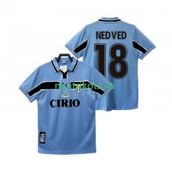 Fußballtrikot Lazio Rom NEDVED 18 1998 Retro Herren Heim 1999 Kurzarm