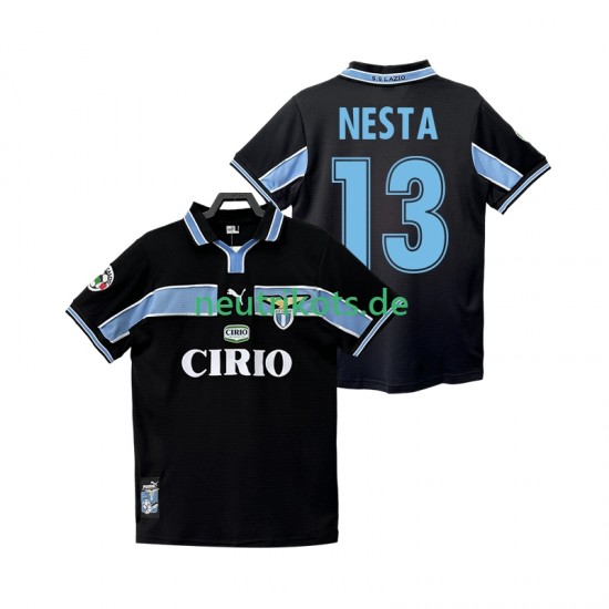 Fußballtrikot Lazio Rom NESTA 13 1998 Retro Herren Auswärts 1999 Kurzarm