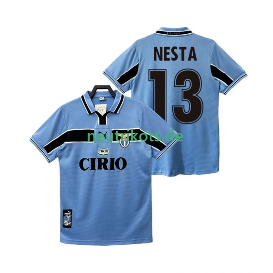 Fußballtrikot Lazio Rom NESTA 13 1998 Retro Herren Heim 1999 Kurzarm