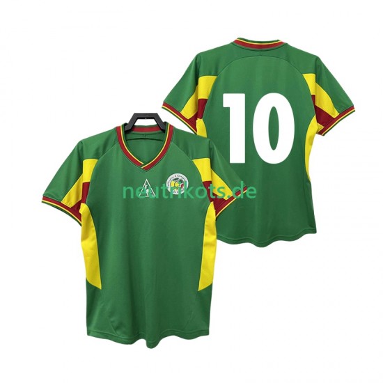 Fußballtrikot Senegal 10 2002 Retro Herren Auswärts Kurzarm