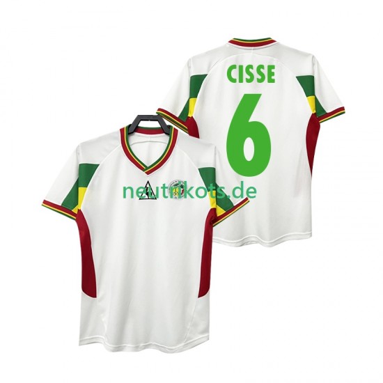 Fußballtrikot Senegal CISSE 6 2002 Retro Herren Heim Kurzarm
