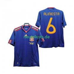 Fußballtrikot Spanien Andres Iniesta 6 Retro Herren Auswärts 2010 Kurzarm